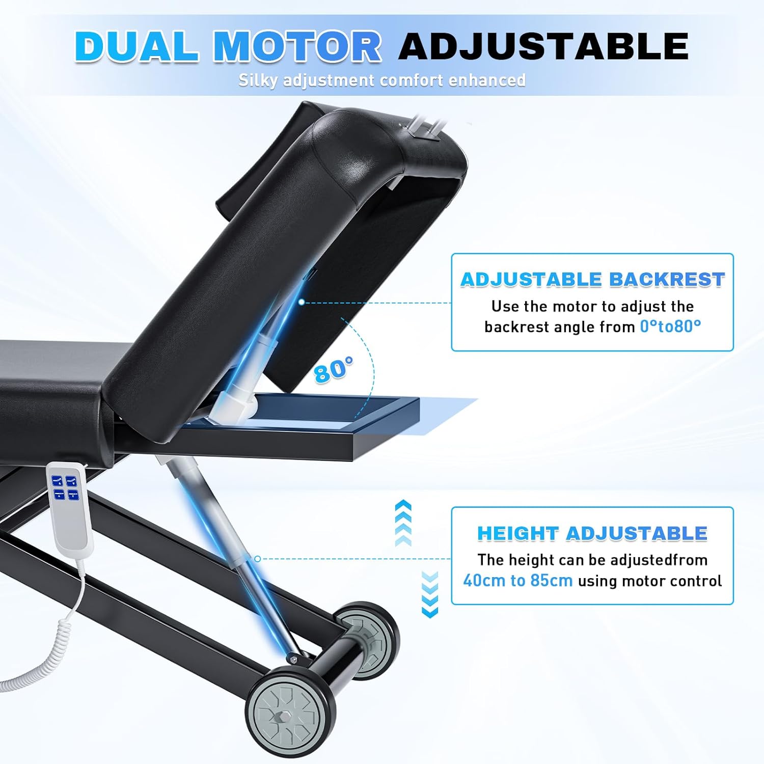 Fully Electric Massage Table with Lift, 1500lbs Capacity