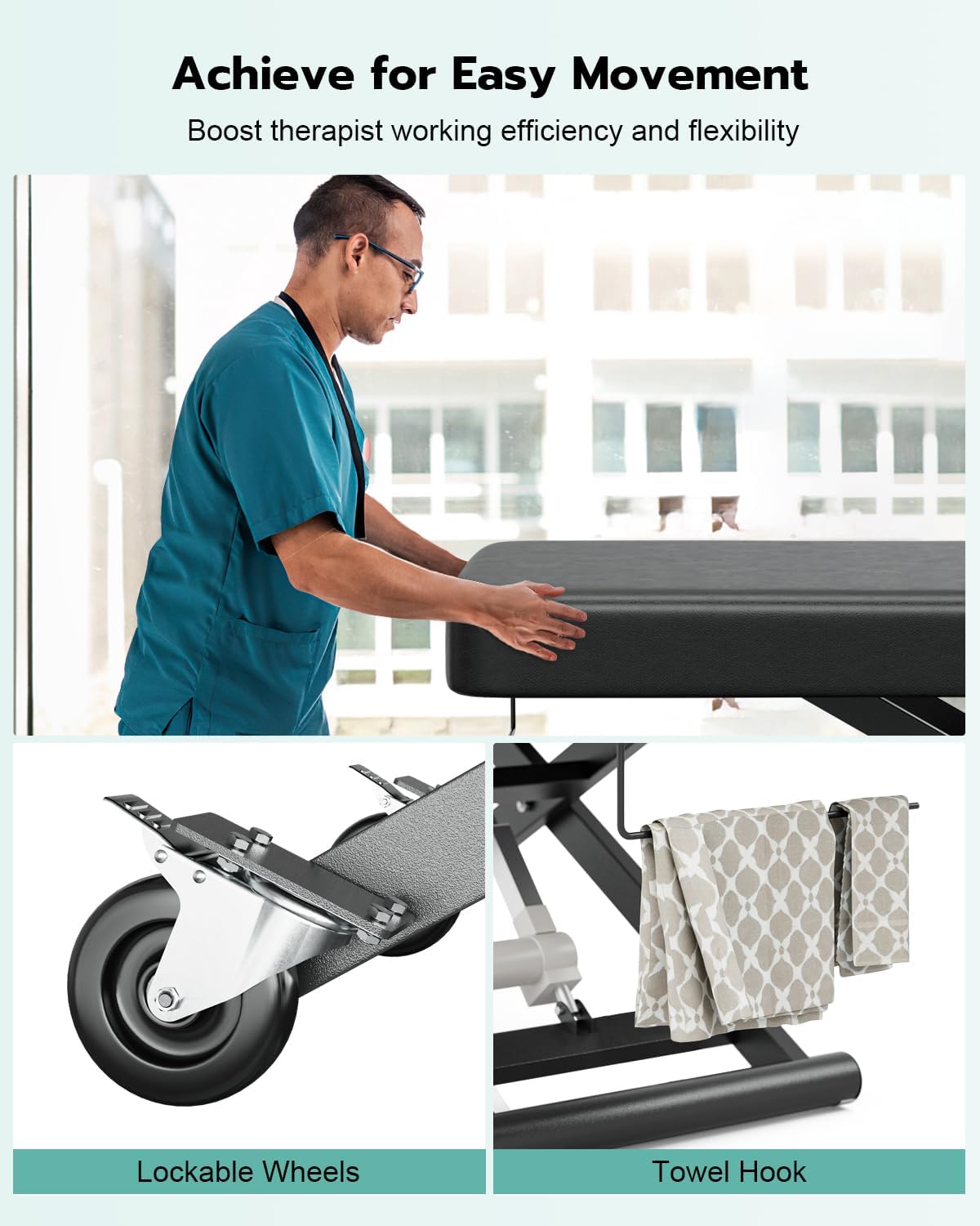 Flat Electric Massage Table Professional, 6.7" Memory Foam