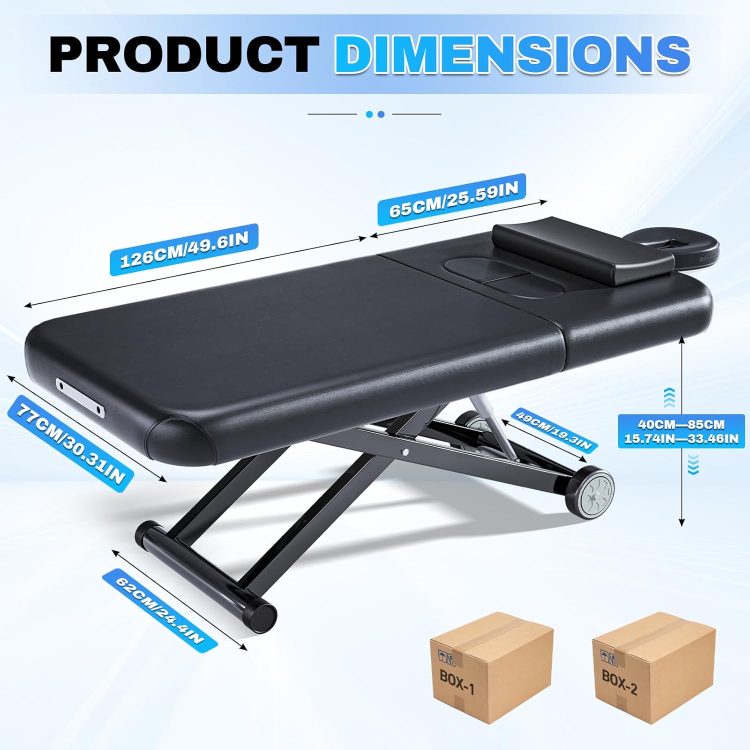 Fully Electric Massage Table with Lift, 1500lbs Capacity