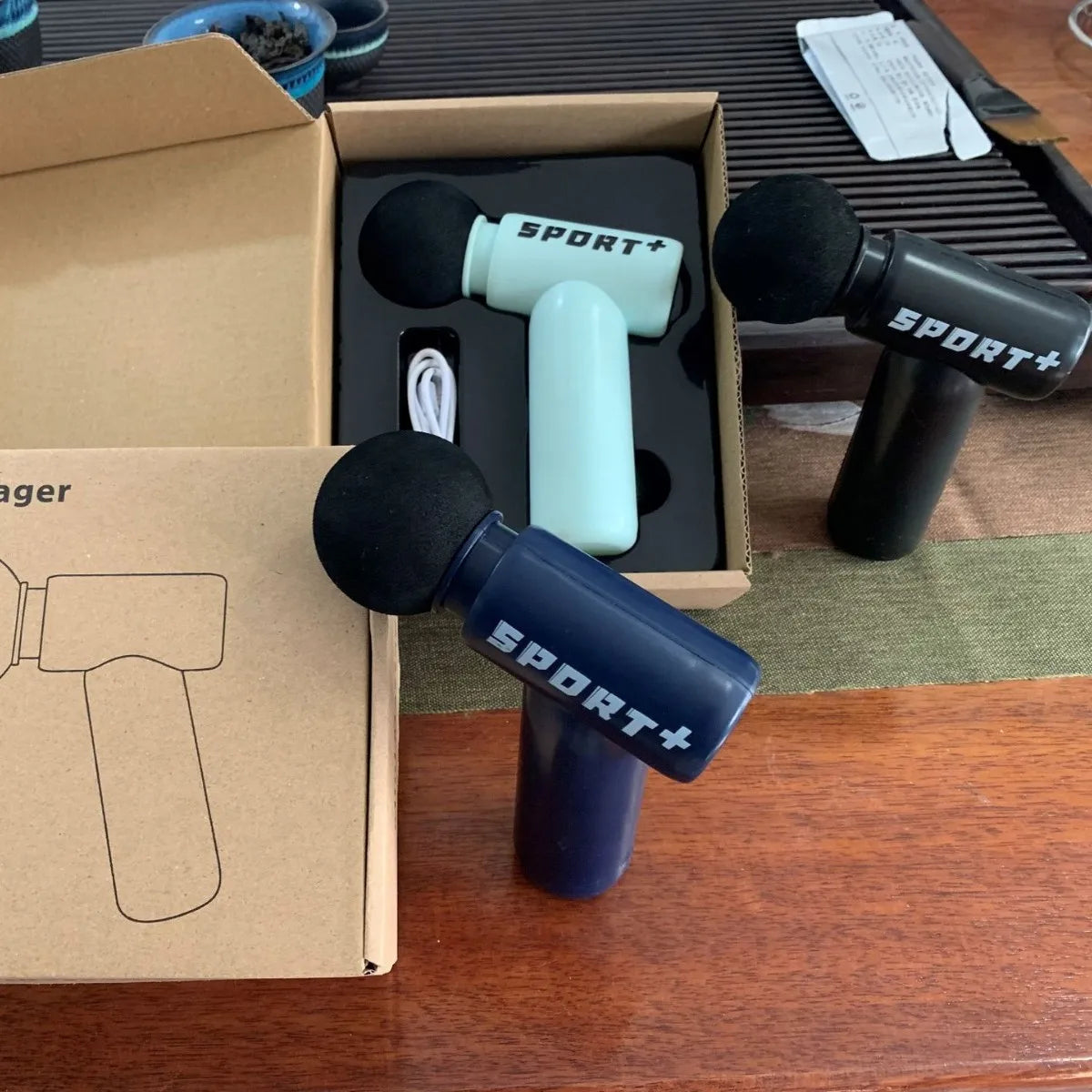 Sport+ Mini Massage Gun Soft Head Quiet Massager 3000 Rpm 8kg Thrust Muscle Relief For Neck Back Waist Fitness Men Women