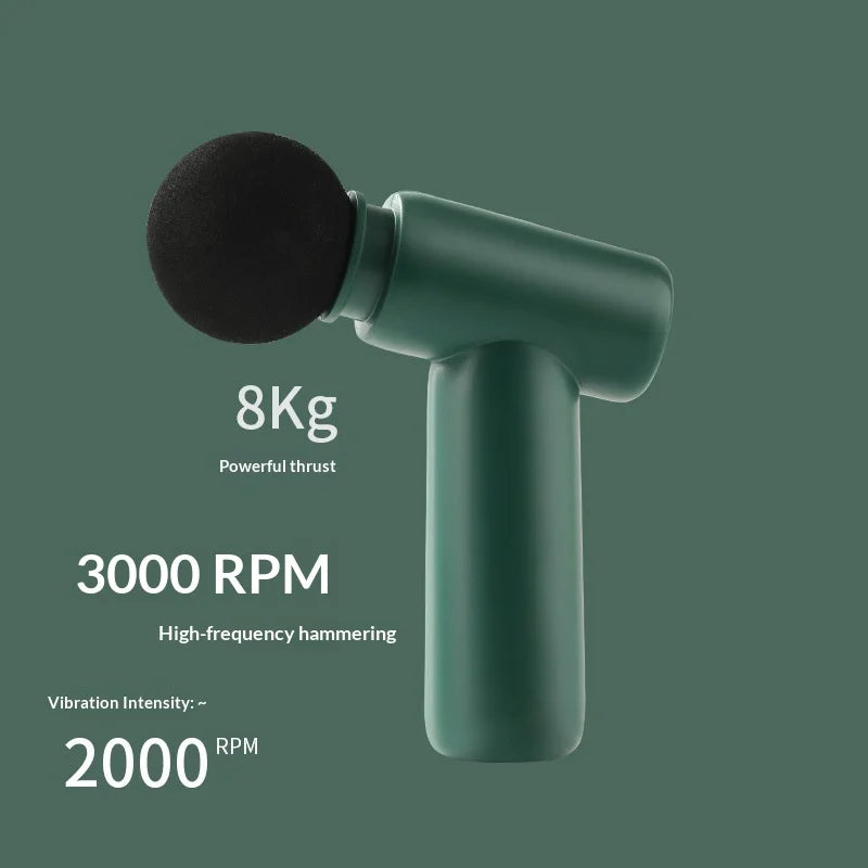 Sport+ Mini Massage Gun Soft Head Quiet Massager 3000 Rpm 8kg Thrust Muscle Relief For Neck Back Waist Fitness Men Women