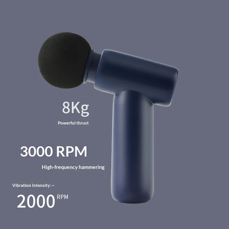 Sport+ Mini Massage Gun Soft Head Quiet Massager 3000 Rpm 8kg Thrust Muscle Relief For Neck Back Waist Fitness Men Women